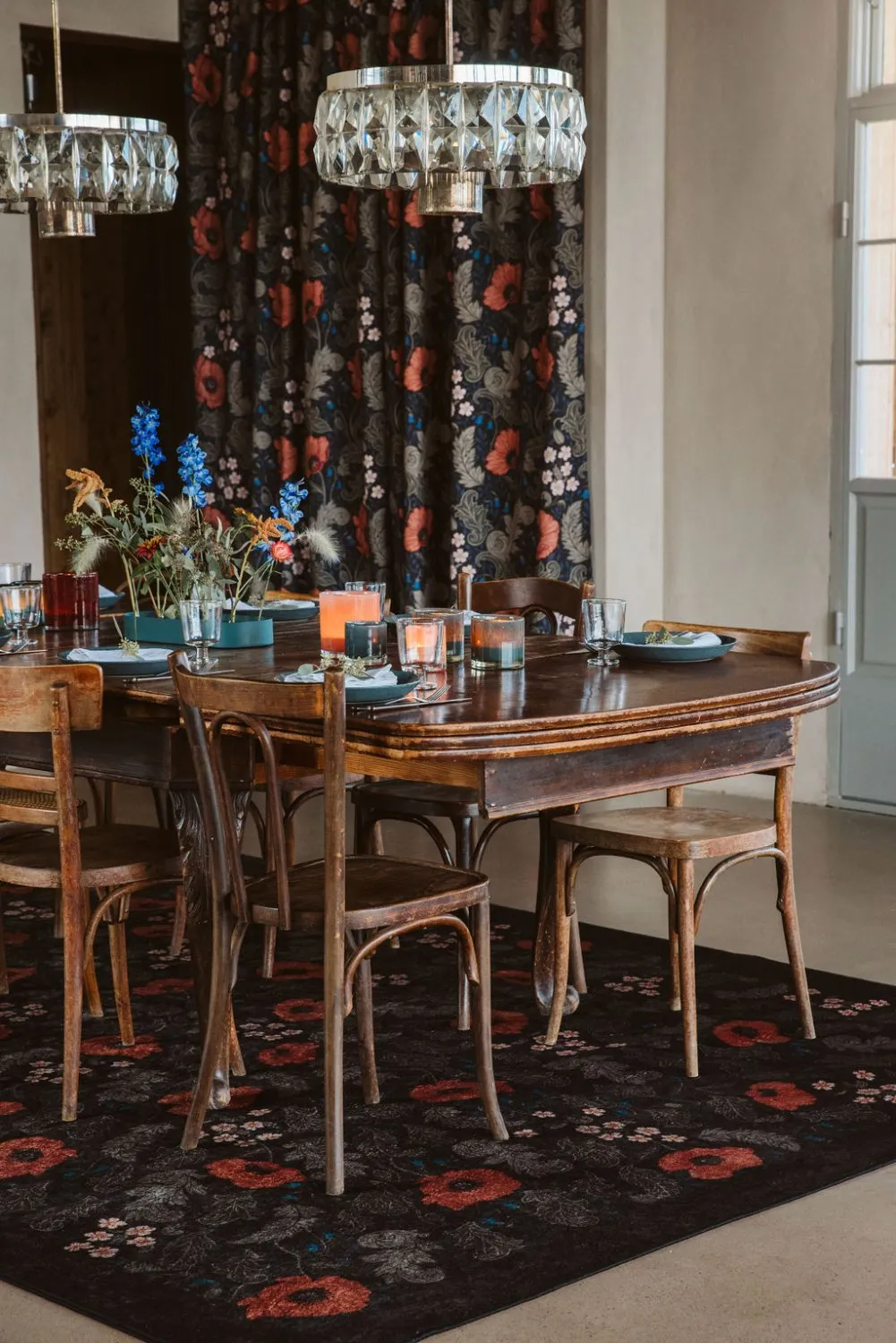 Cortina de algodão - Poppy (preto)