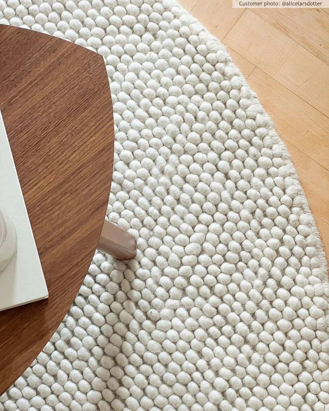 Tapete redondo - Avafors Wool Bubble (bege)