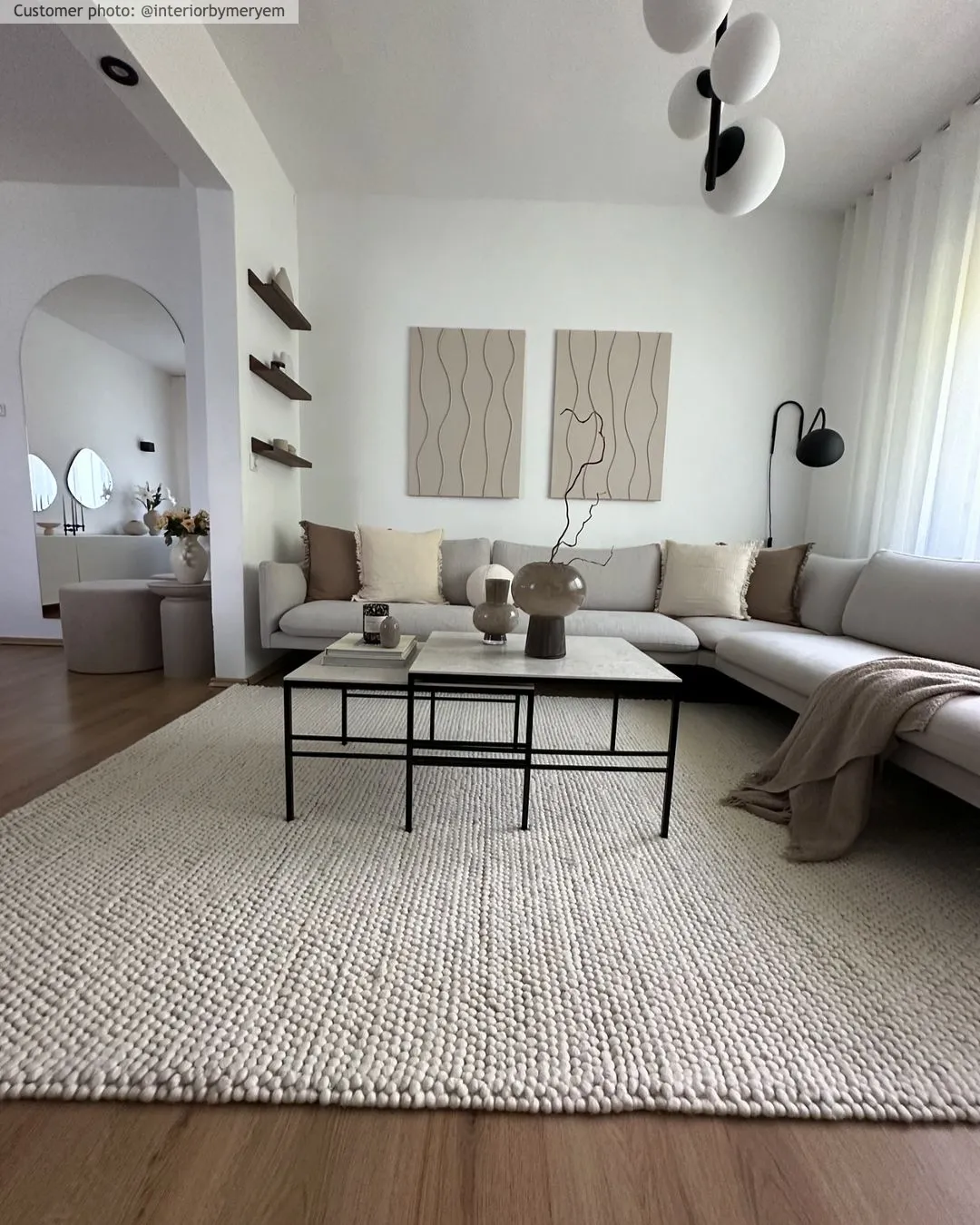 Tapete de lã - Avafors Wool Bubble (bege)