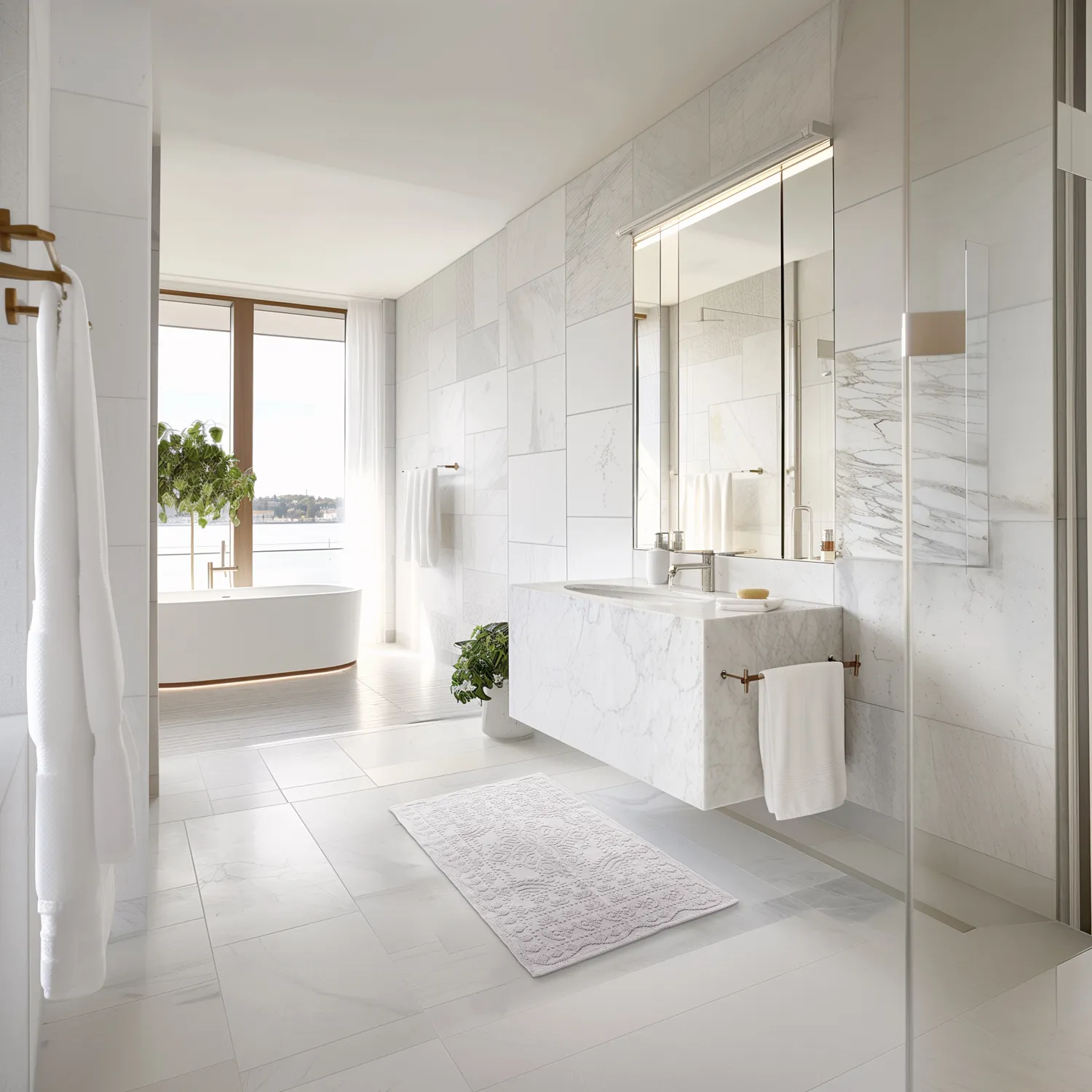 Tapete de banheiro - Bella (cinza claro)