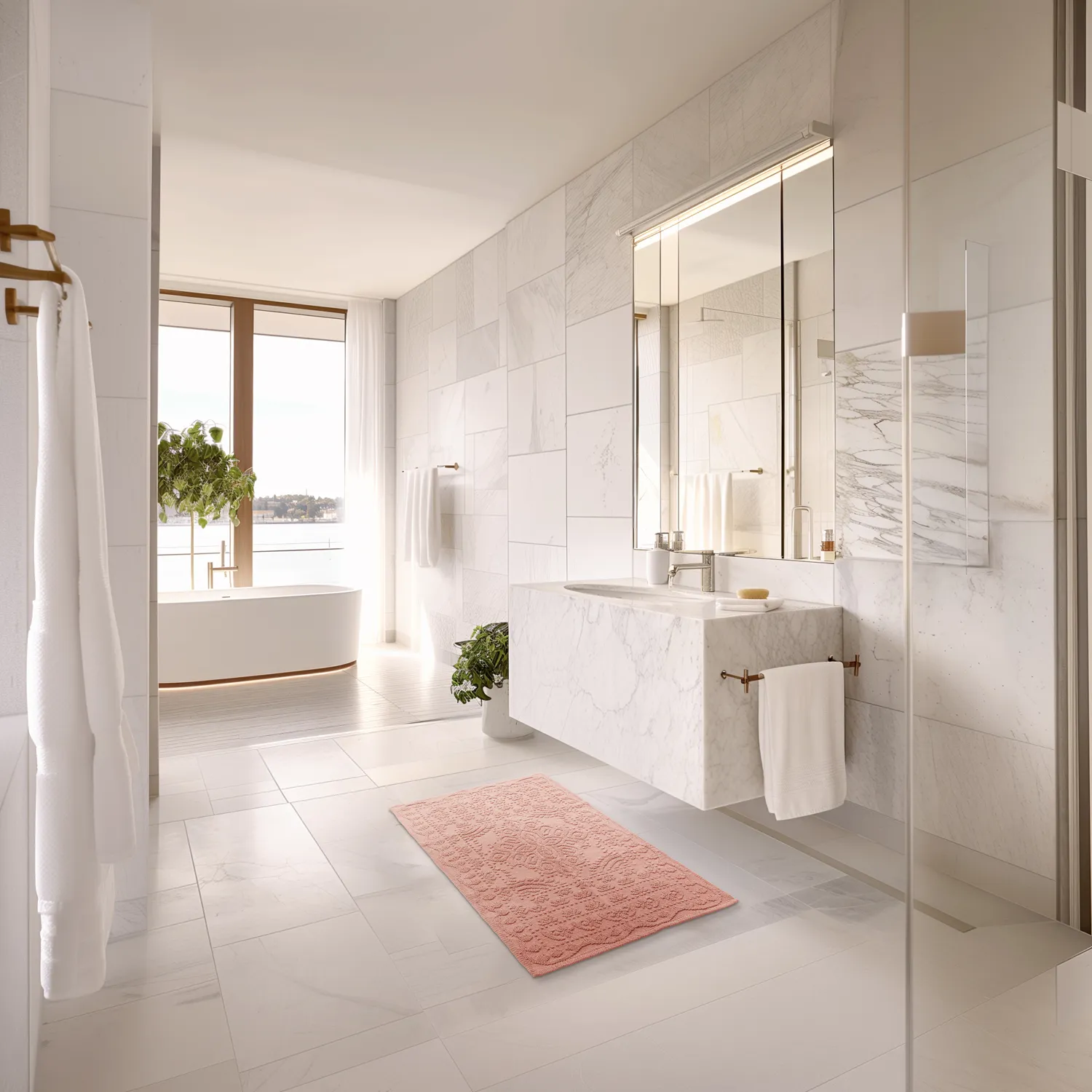 Tapete de banheiro - Bella (rosa)