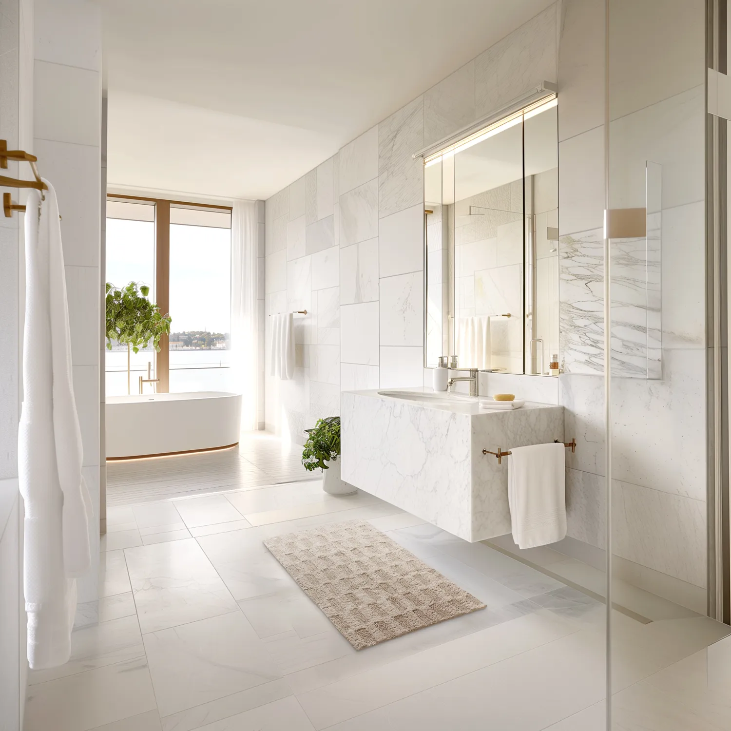 Tapete de banheiro - Bevin (bege)