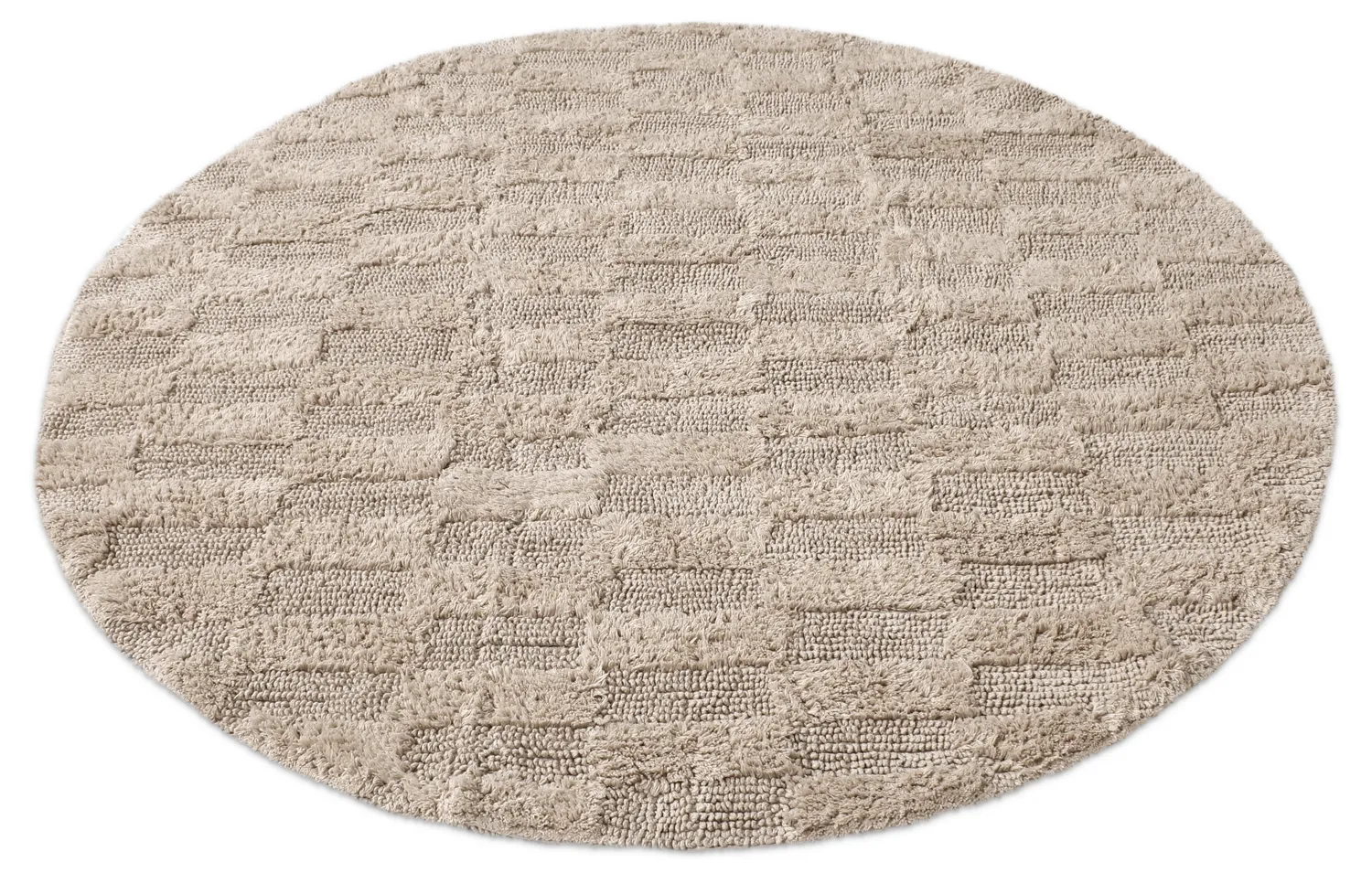Tapete de banheiro redondo - Bevin (bege)