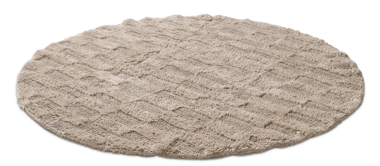 Tapete de banheiro redondo - Bevin (bege)