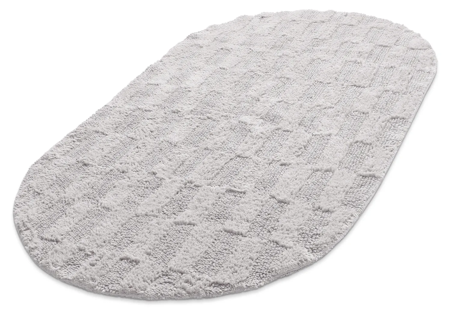 Tapete de banheiro oval - Bevin (cinza claro)