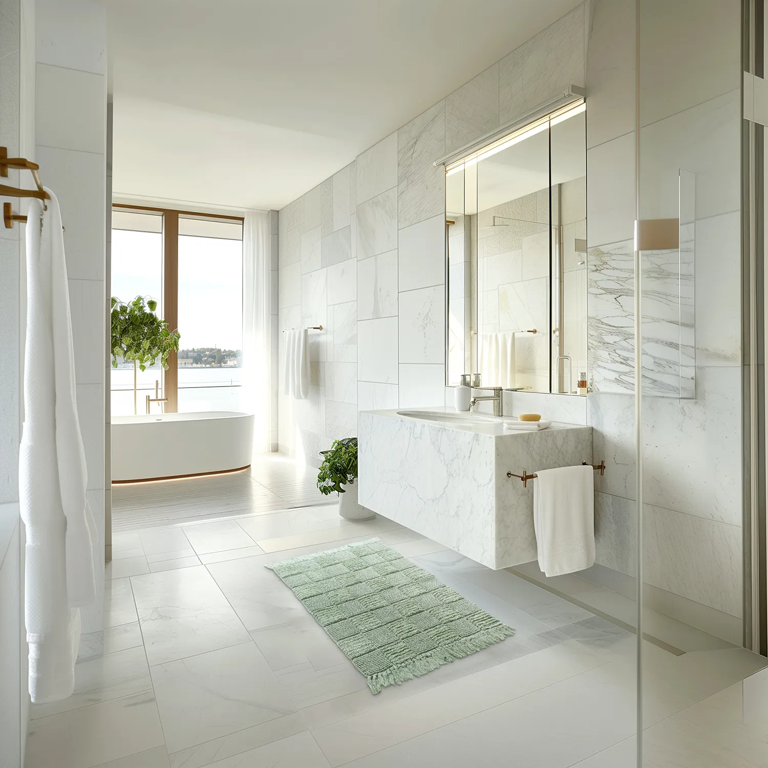 Tapete de banheiro - Duna (verde claro)