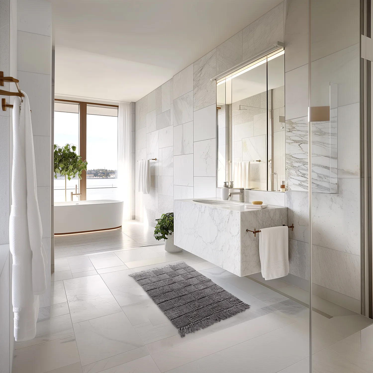 Tapete de banheiro - Duna (cinza escuro)