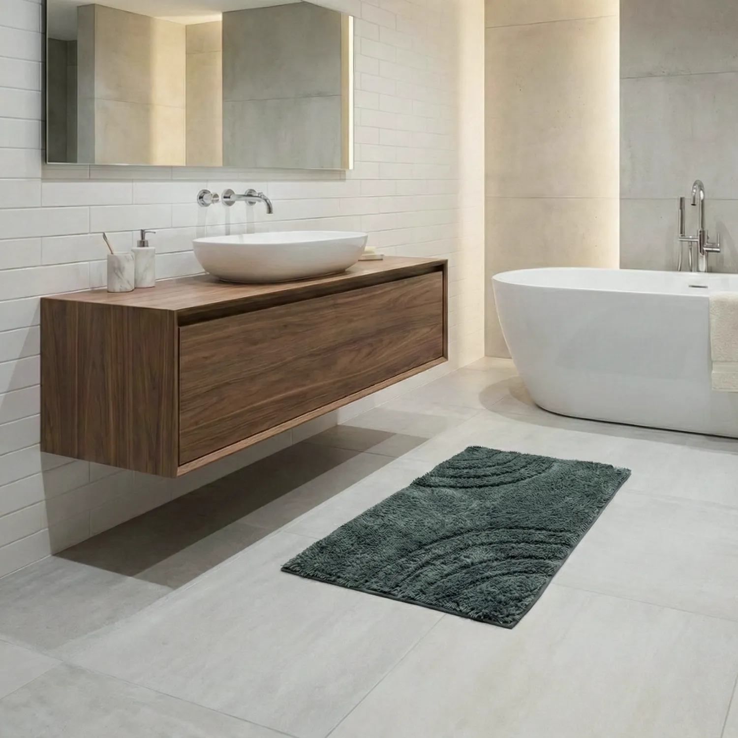 Tapete de banheiro - Eliza (verde escuro)