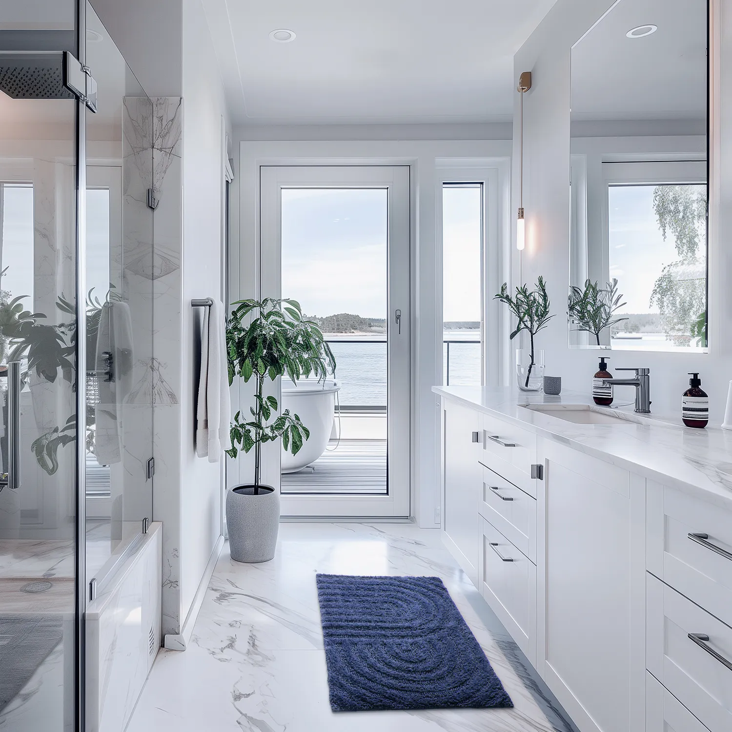 Tapete de banheiro - Embla (azul)