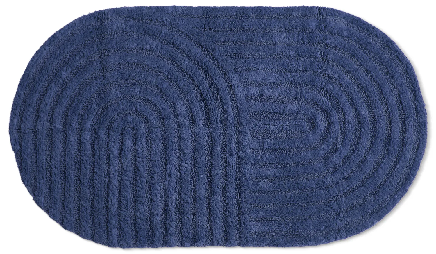 Tapete de banheiro oval - Embla (azul)