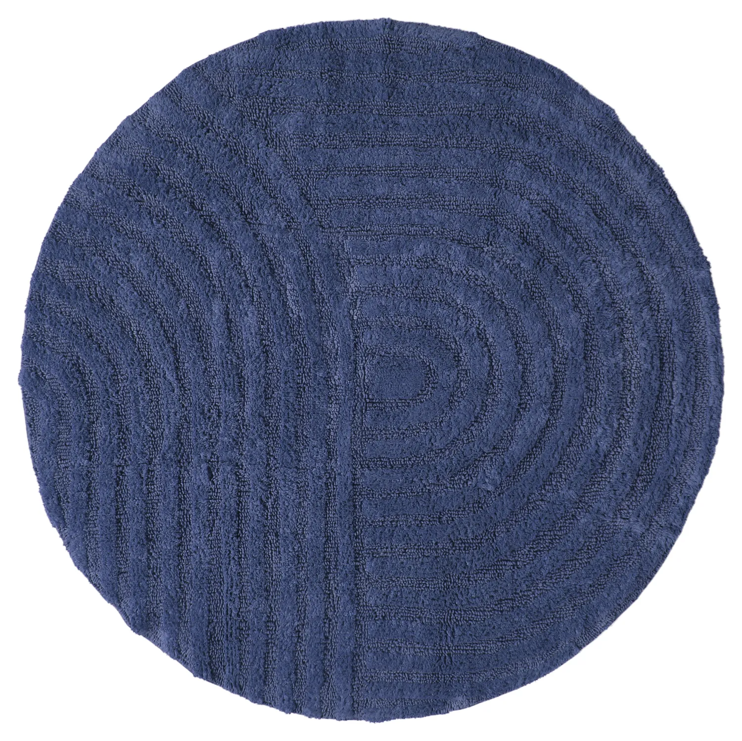 Tapete de banheiro redondo - Embla (azul)