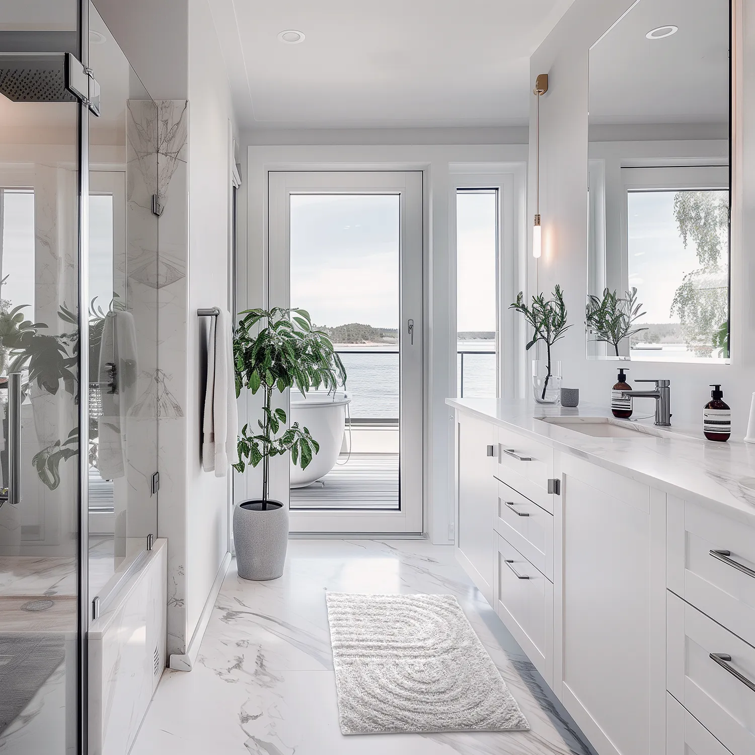 Tapete de banheiro - Embla (cinza claro)