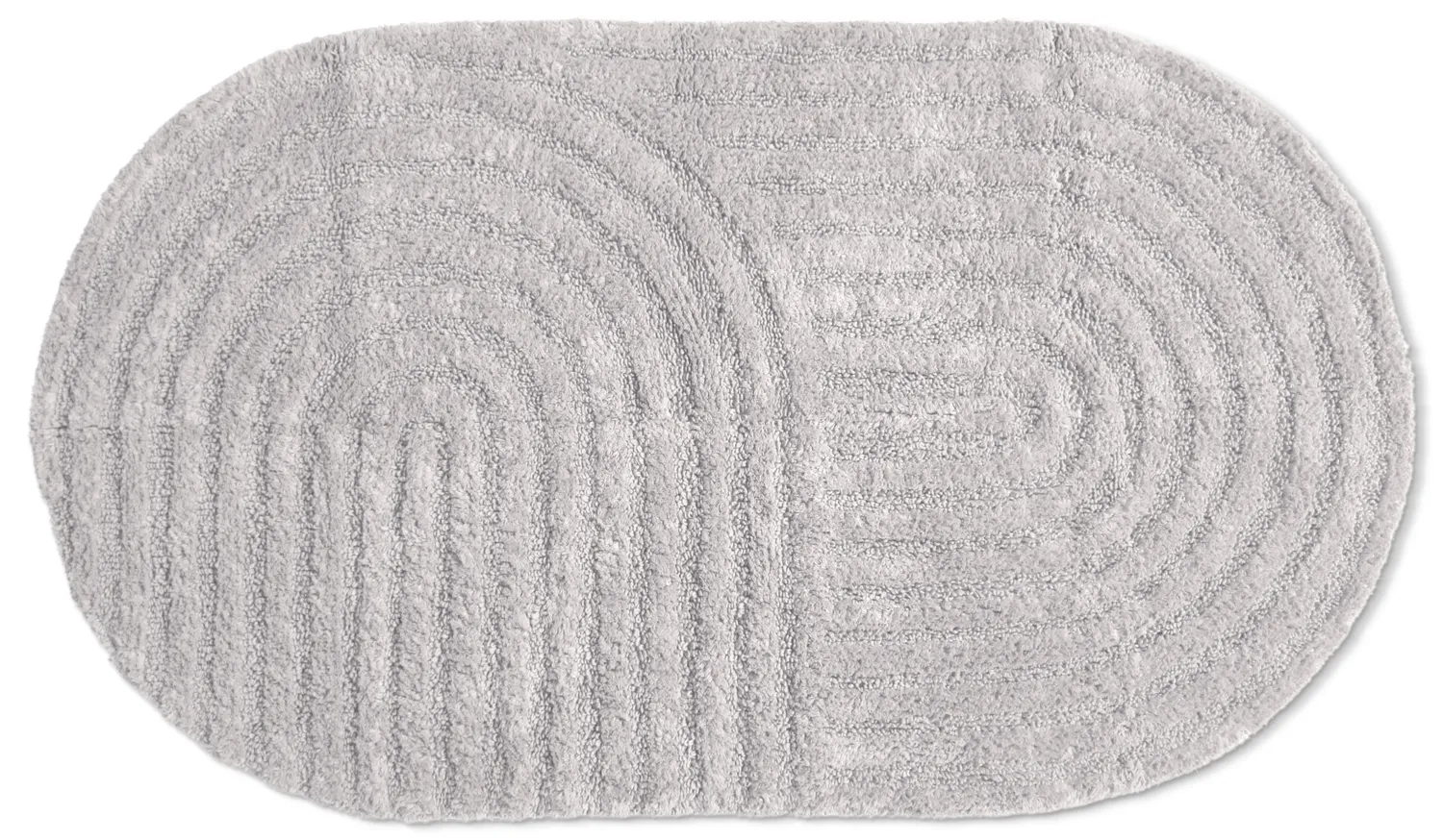Tapete de banheiro oval - Embla (cinza claro)