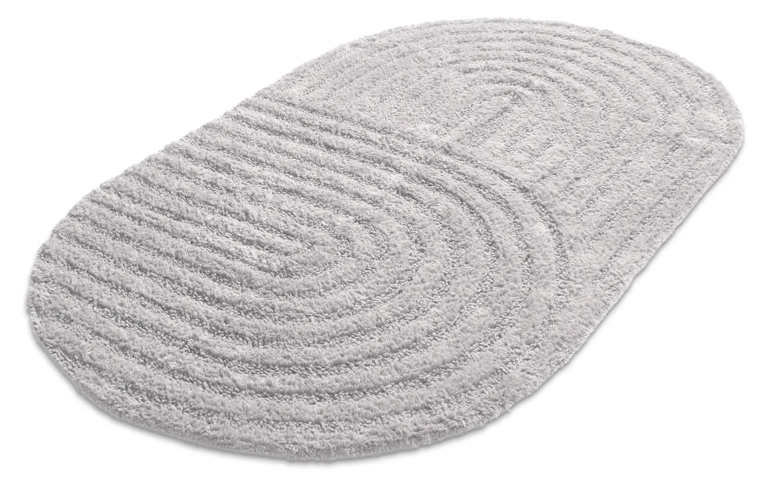 Tapete de banheiro oval - Embla (cinza claro)