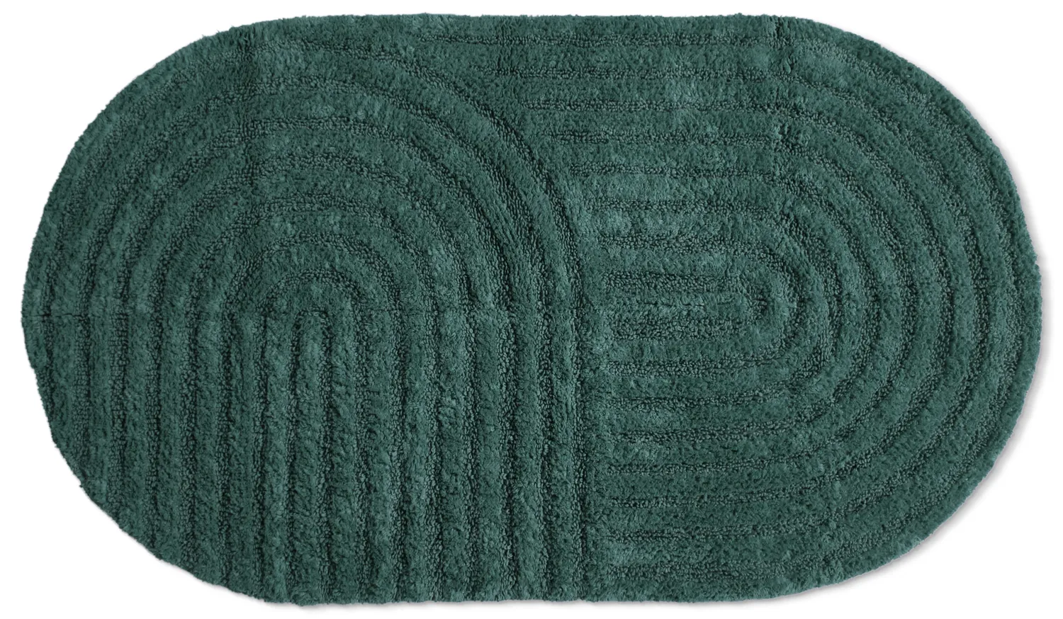 Tapete de banheiro oval - Embla (verde escuro)