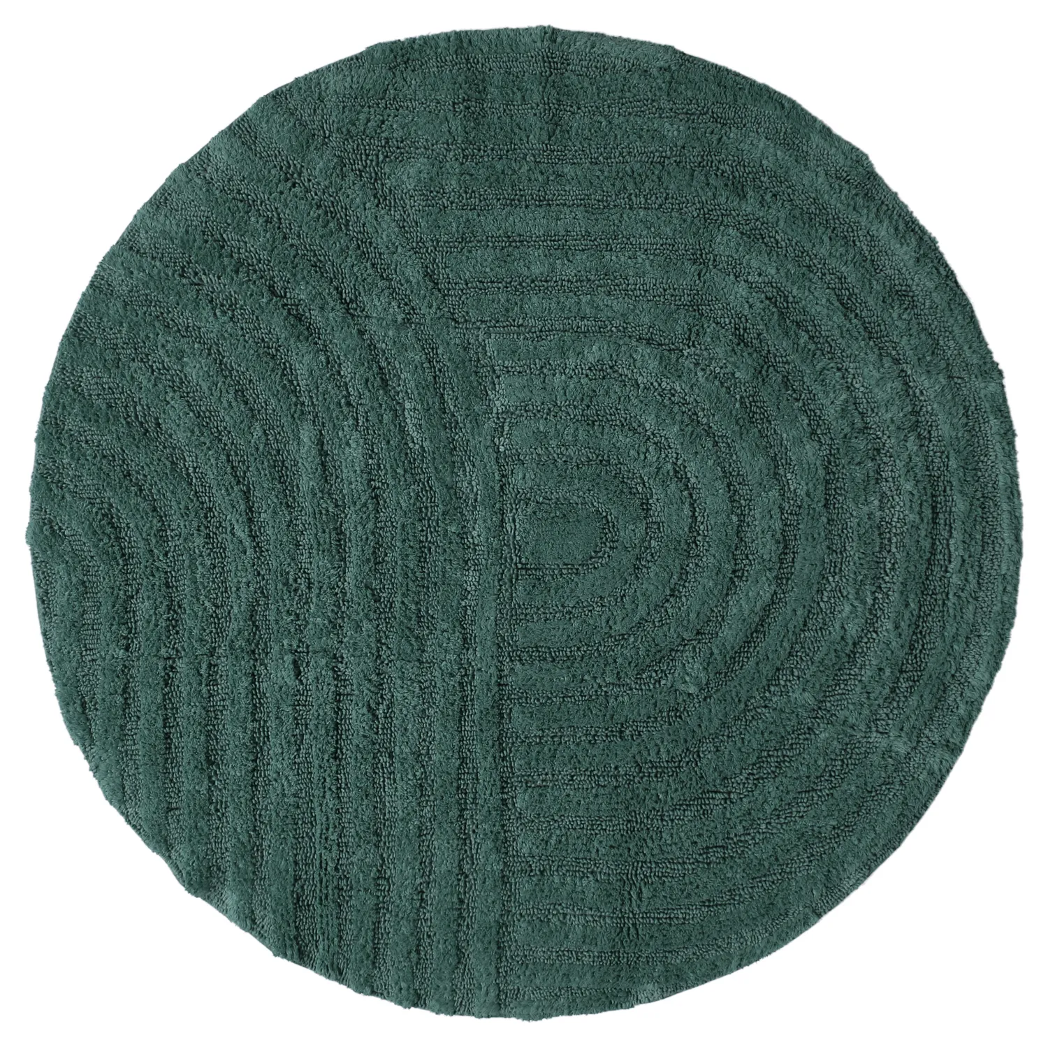 Tapete de banheiro redondo - Embla (verde escuro)