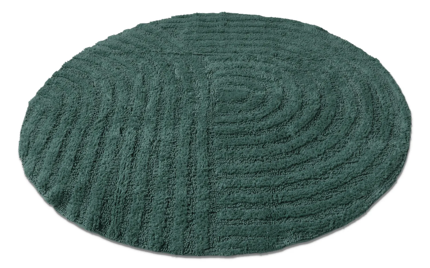 Tapete de banheiro redondo - Embla (verde escuro)