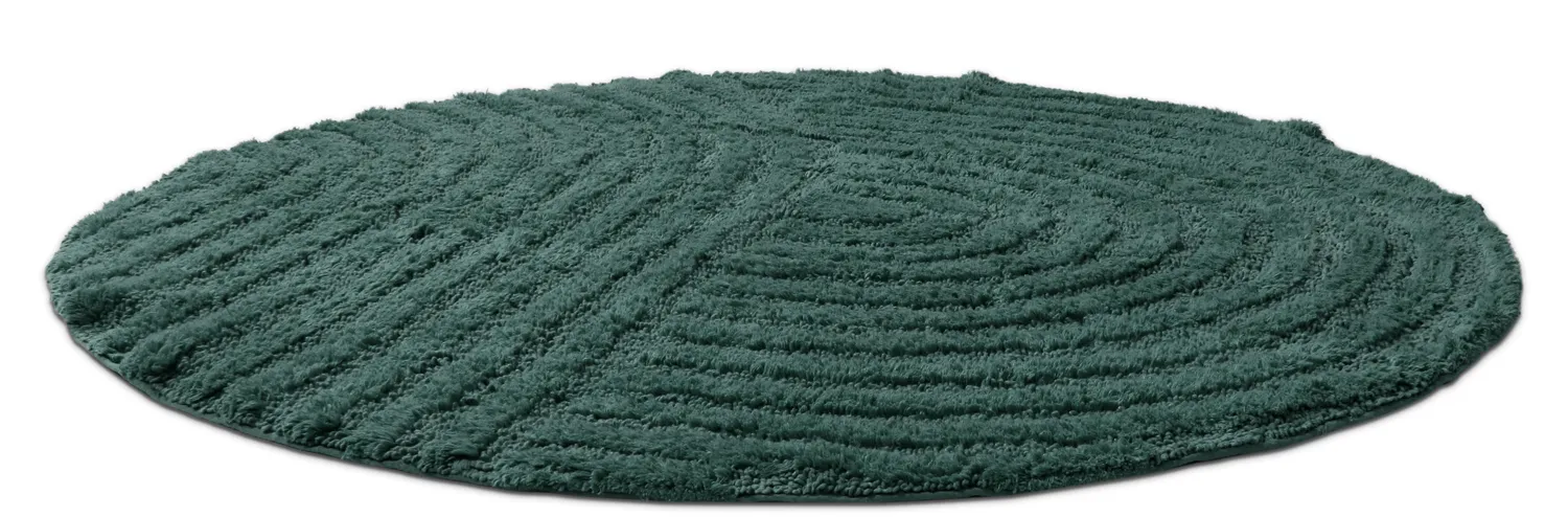 Tapete de banheiro redondo - Embla (verde escuro)