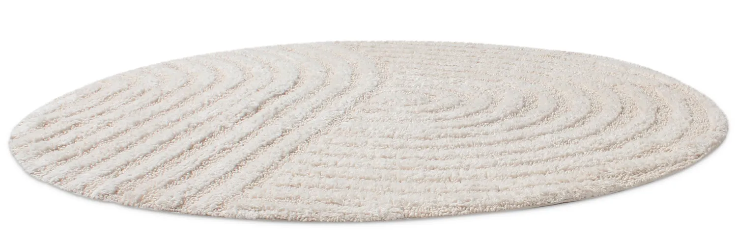 Tapete de banheiro redondo - Embla (offwhite)