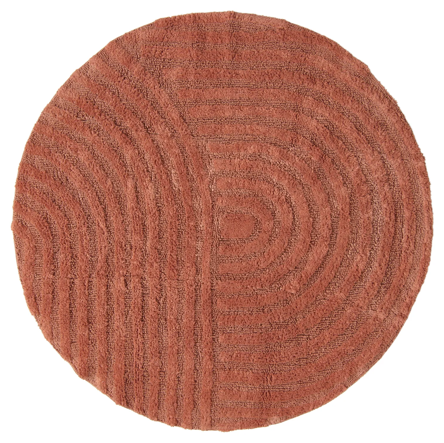 Tapete de banheiro redondo - Embla (terracota)