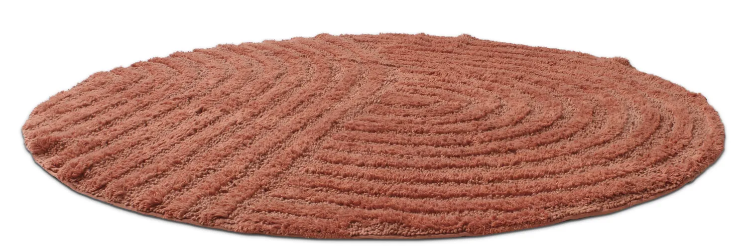 Tapete de banheiro redondo - Embla (terracota)