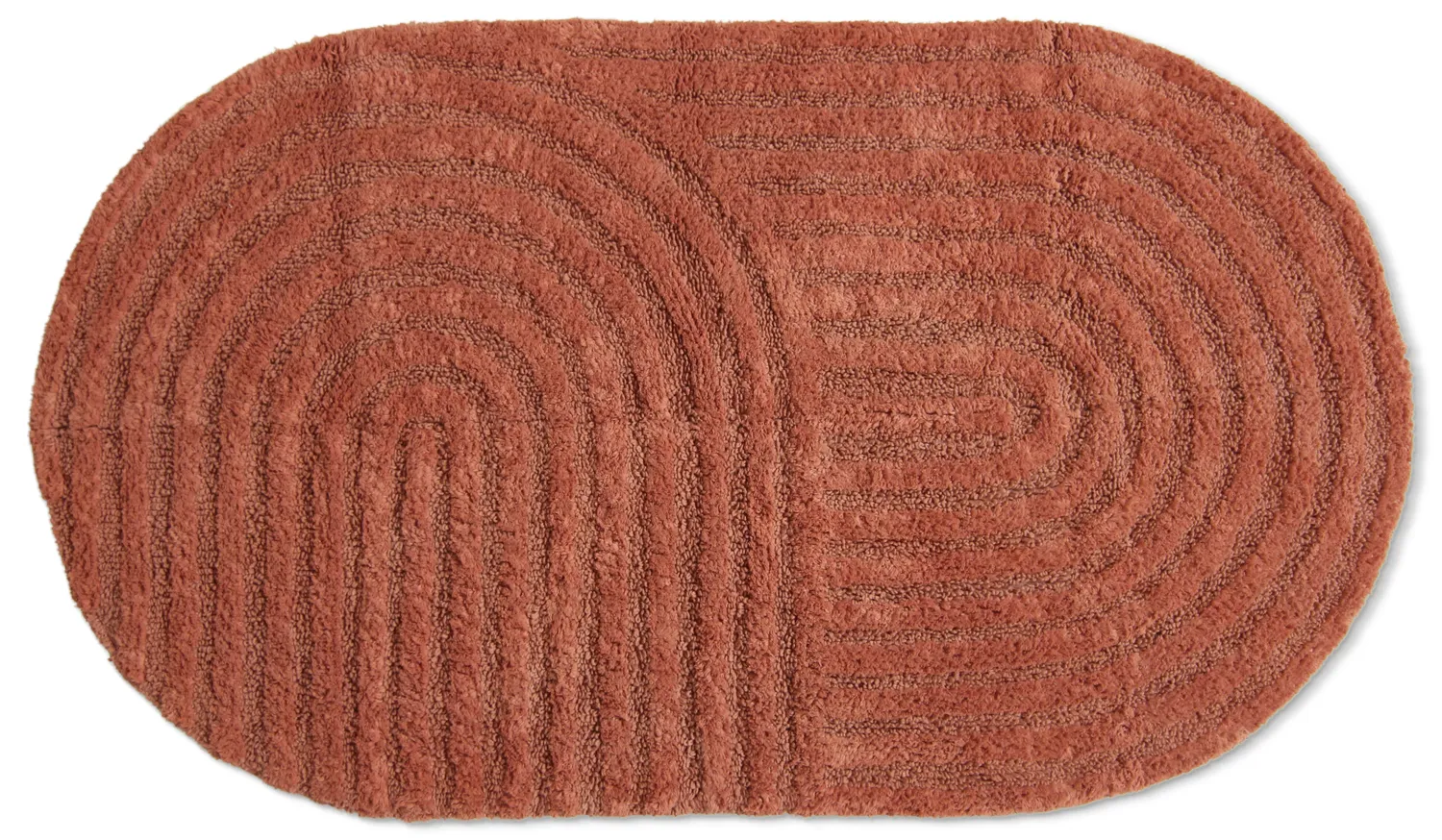 Tapete de banheiro oval - Embla (terracota)
