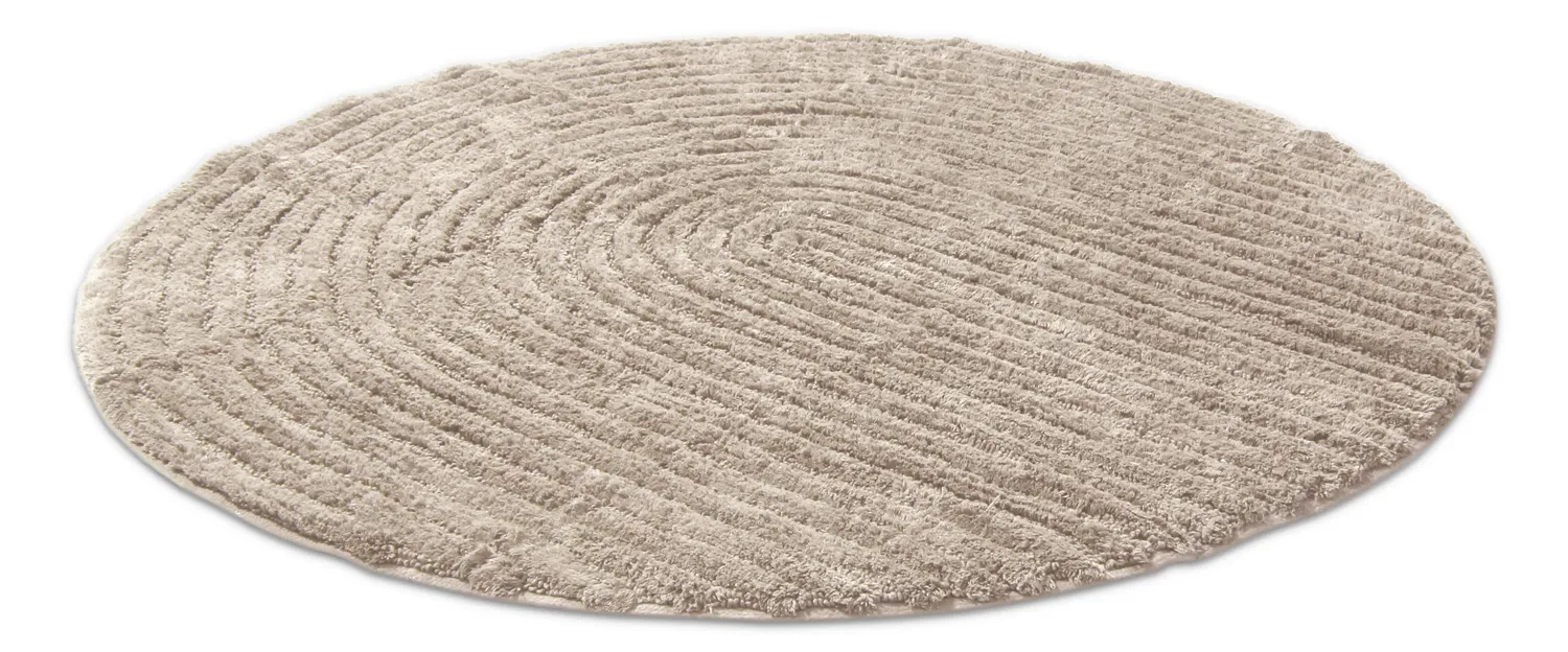 Tapete de banheiro redondo - Evena (bege)