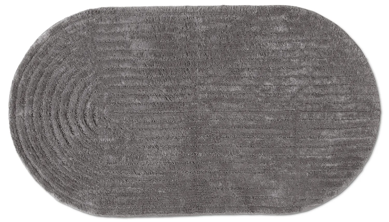 Tapete de banheiro oval - Evena (cinza escuro)