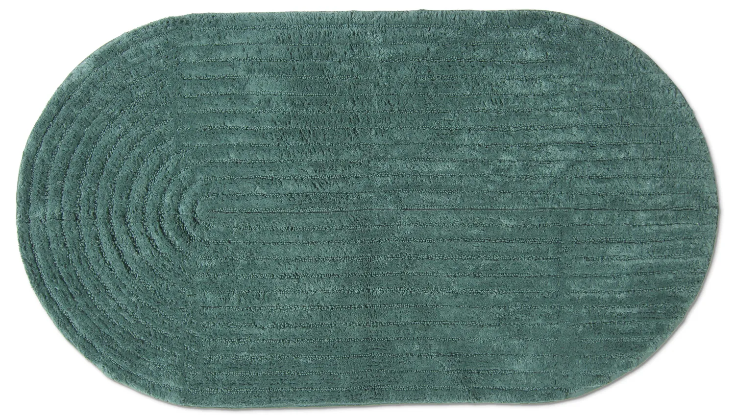 Tapete de banheiro oval - Evena (verde escuro)