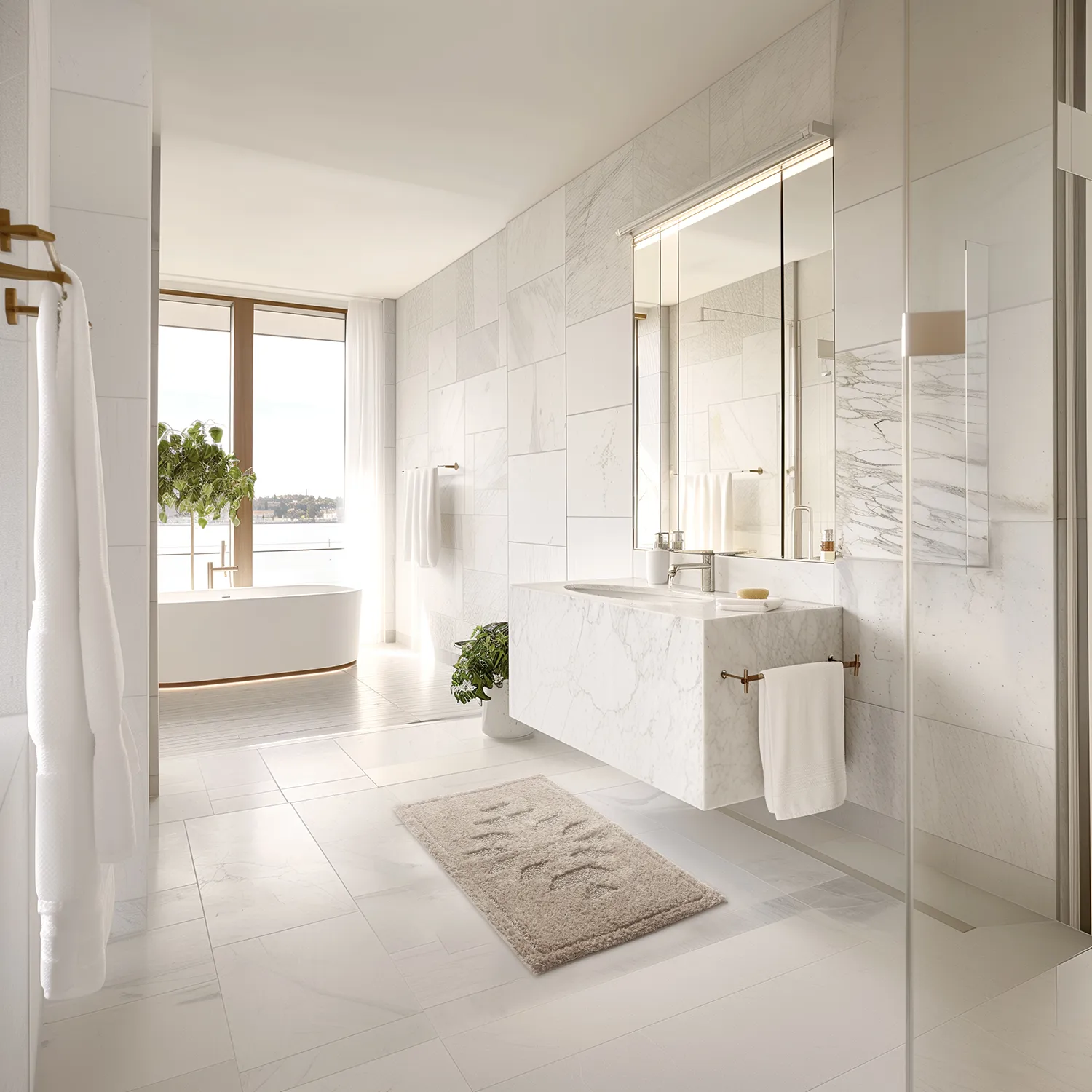 Tapete de banheiro - Gertie (bege)