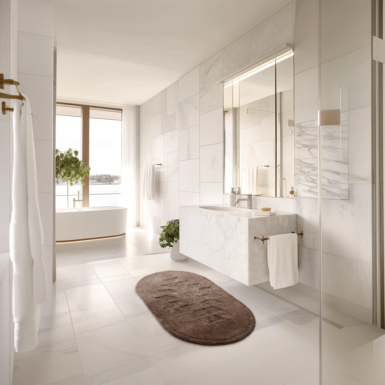 Tapete de banheiro oval - Gertie (marrom)