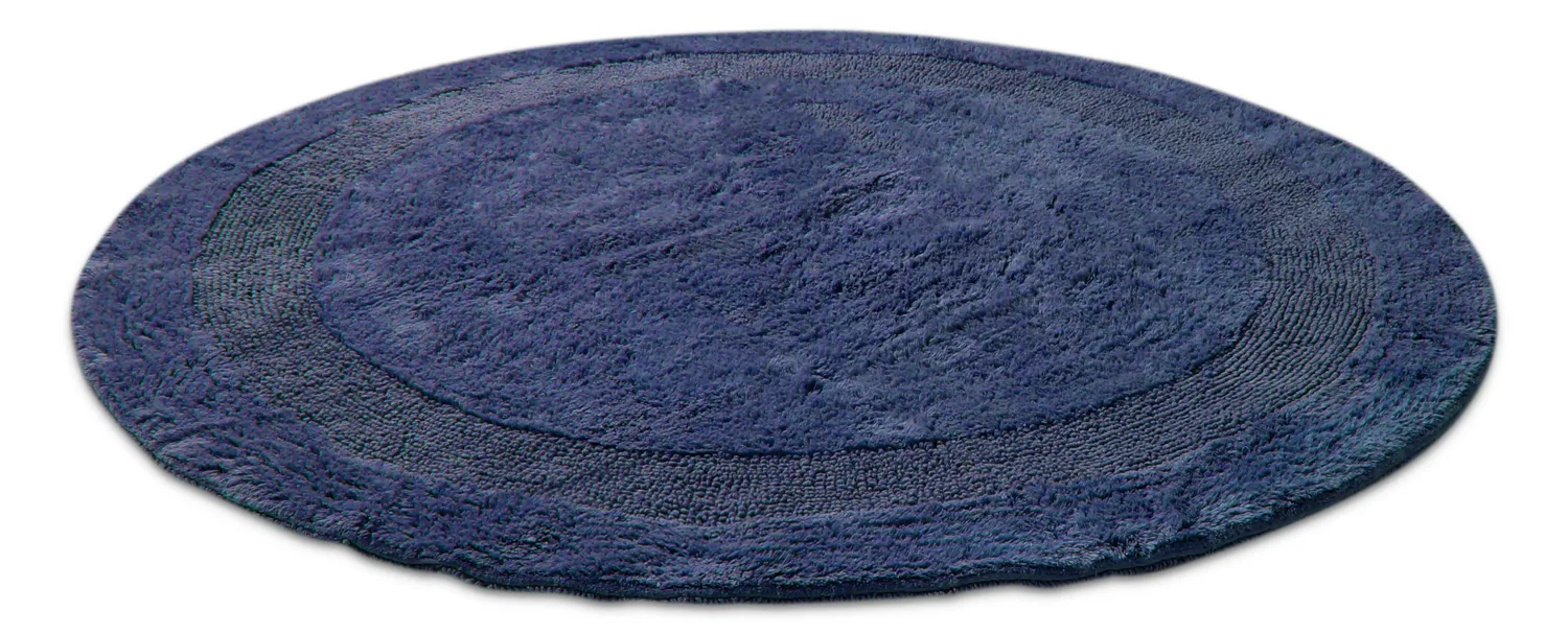 Tapete de banheiro redondo - Nila (azul)