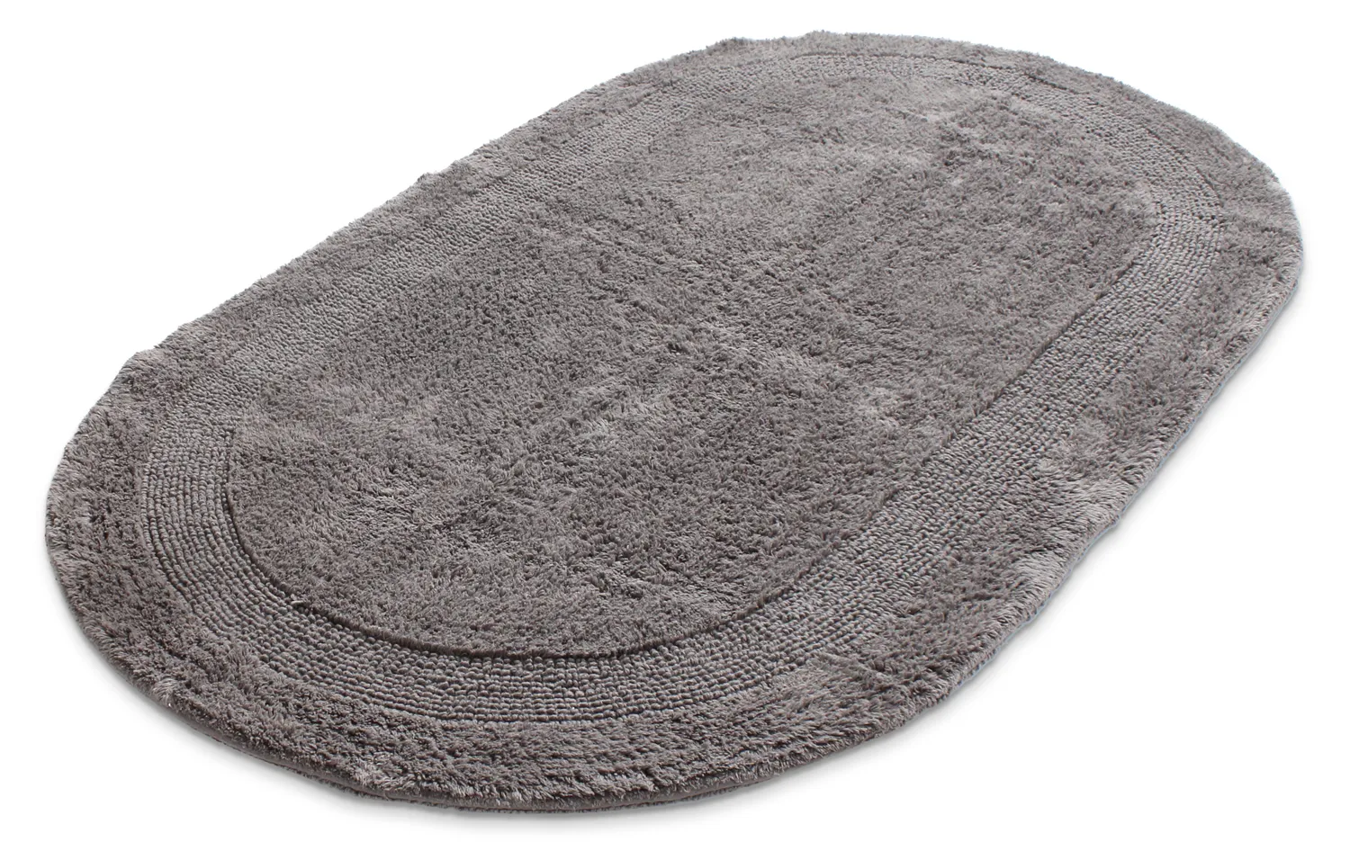 Tapete de banheiro oval - Nila (cinza escuro)