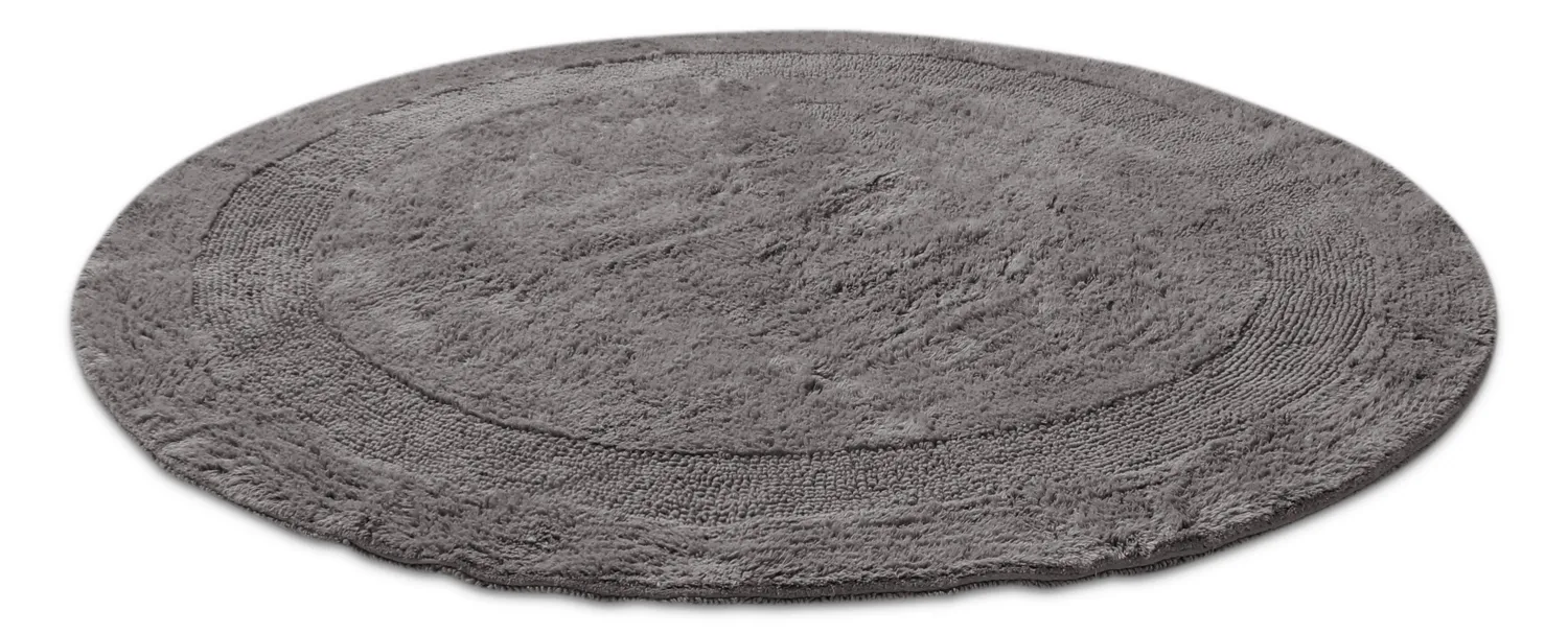 Tapete de banheiro redondo - Nila (cinza escuro)