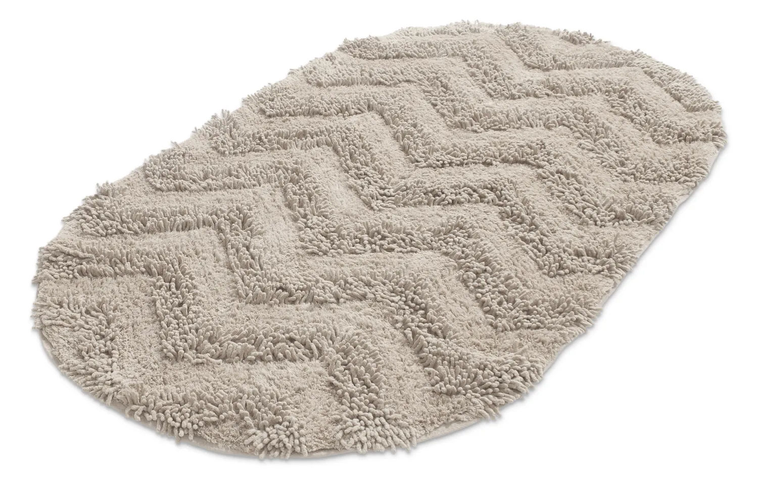 Tapete de banheiro oval - Tressa (bege)