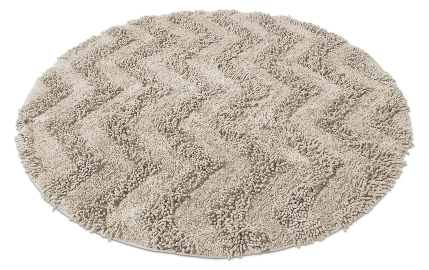 Tapete de banheiro redondo - Tressa (bege)