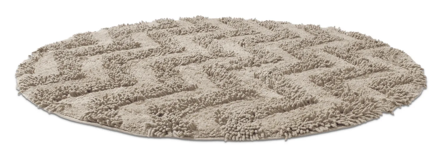 Tapete de banheiro redondo - Tressa (bege)