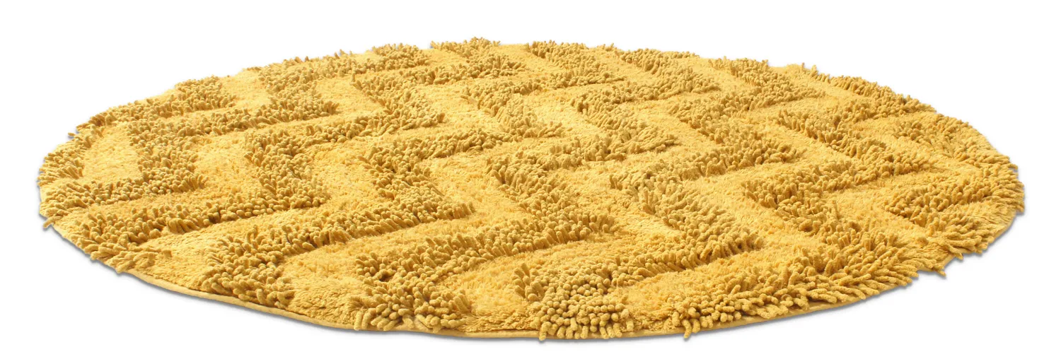 Tapete de banheiro redondo - Tressa (amarelo)