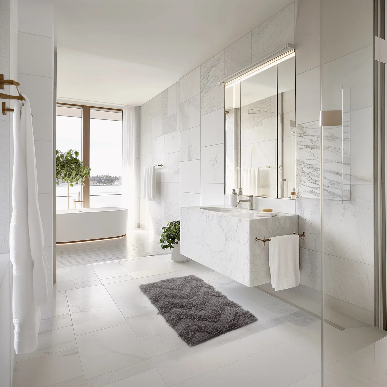 Tapete de banheiro - Tressa (cinza escuro)