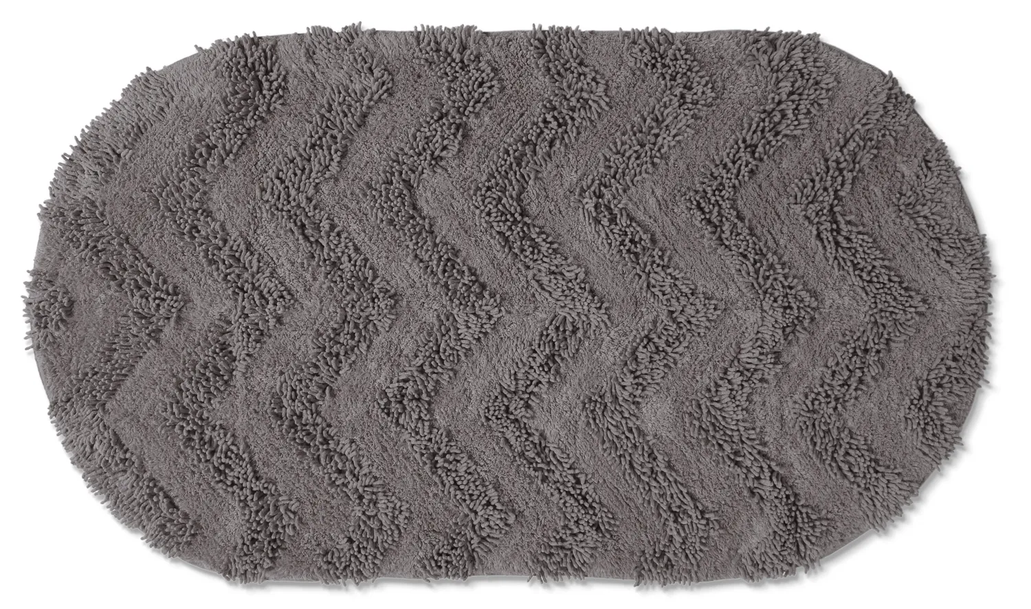 Tapete de banheiro oval - Tressa (cinza escuro)
