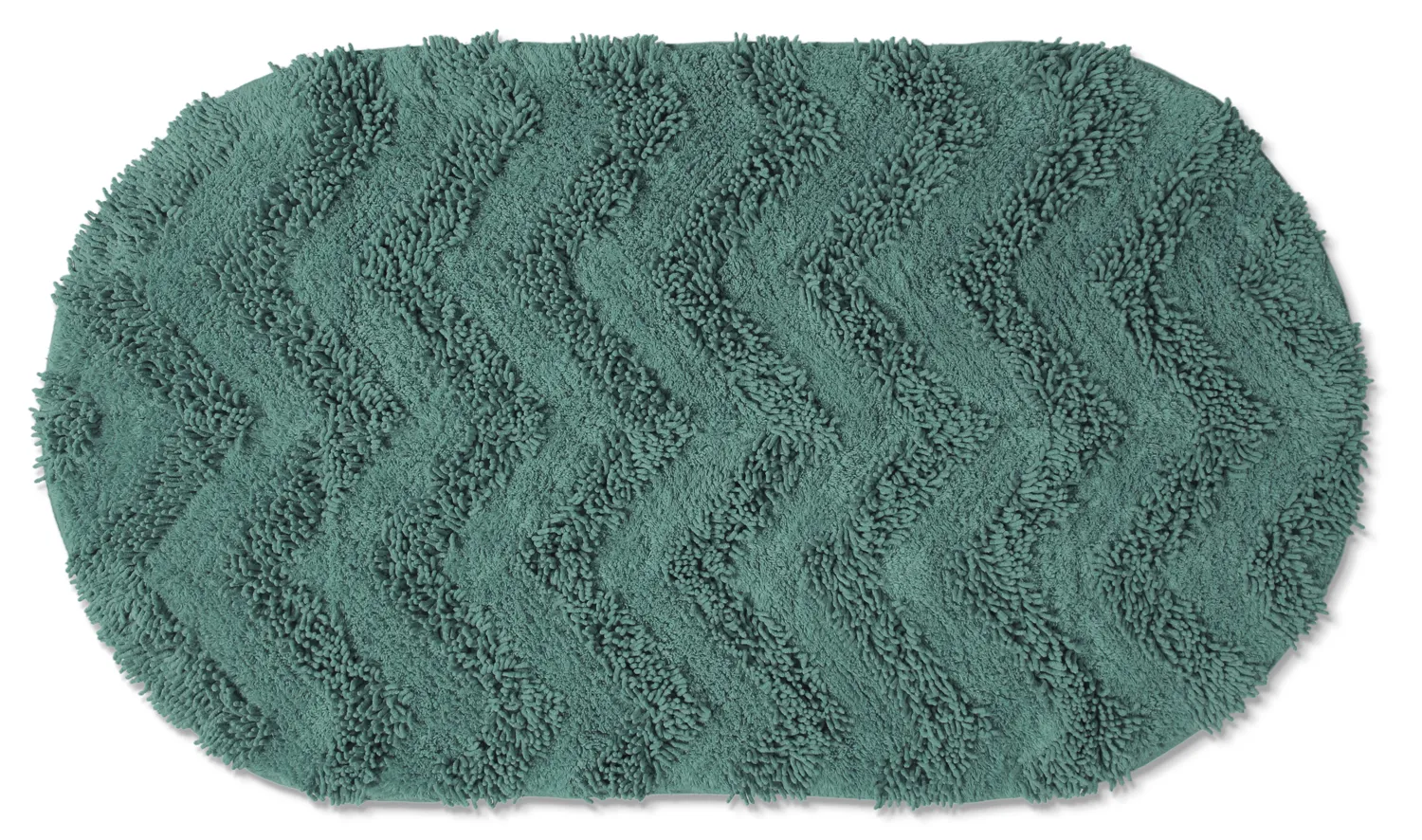 Tapete de banheiro oval - Tressa (verde escuro)