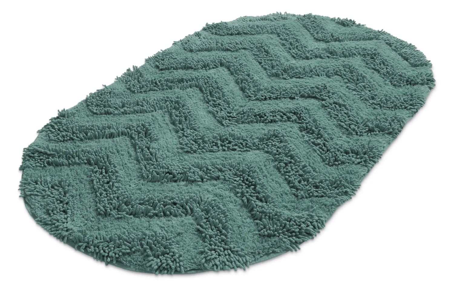 Tapete de banheiro oval - Tressa (verde escuro)