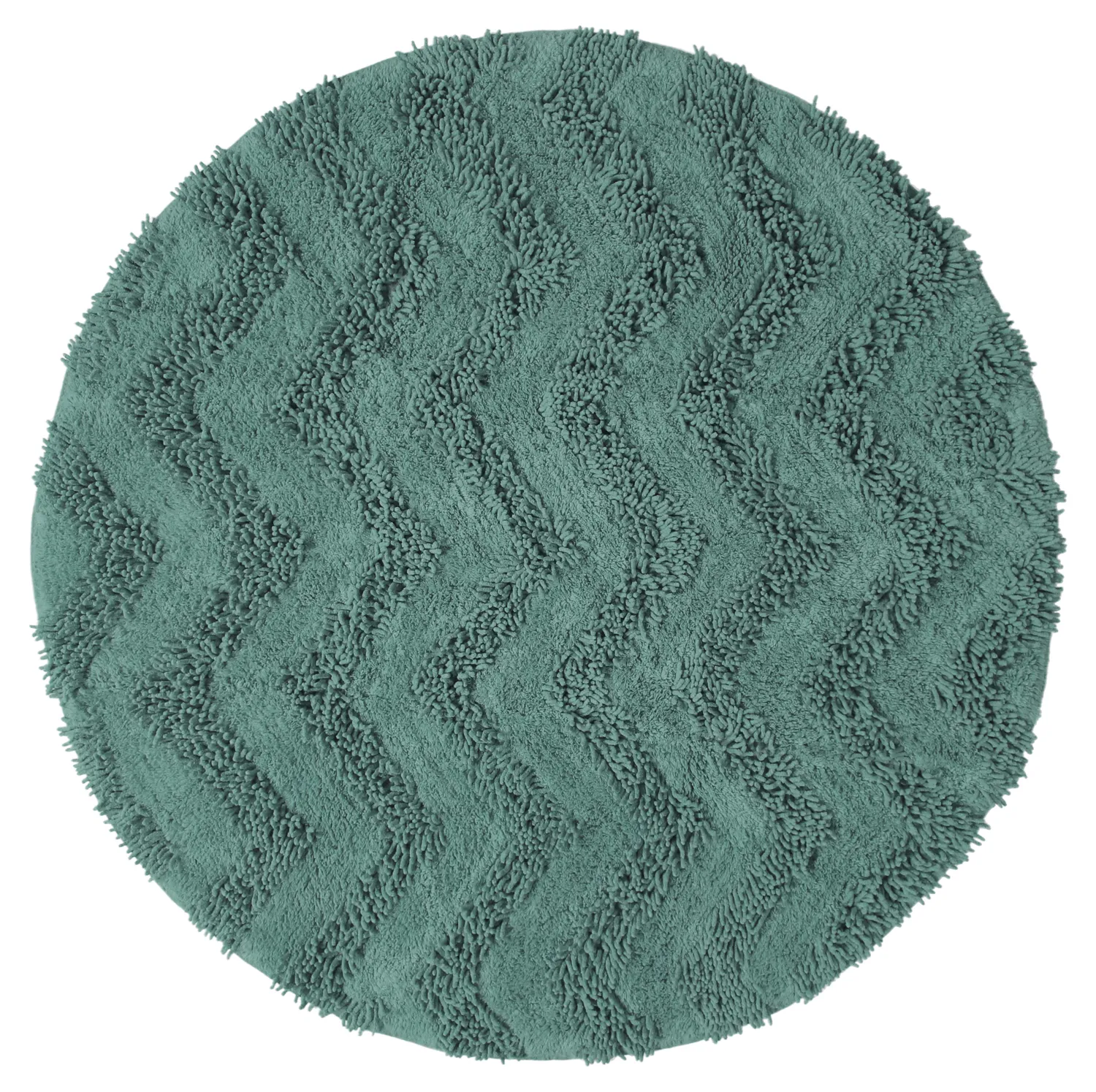 Tapete de banheiro redondo - Tressa (verde escuro)
