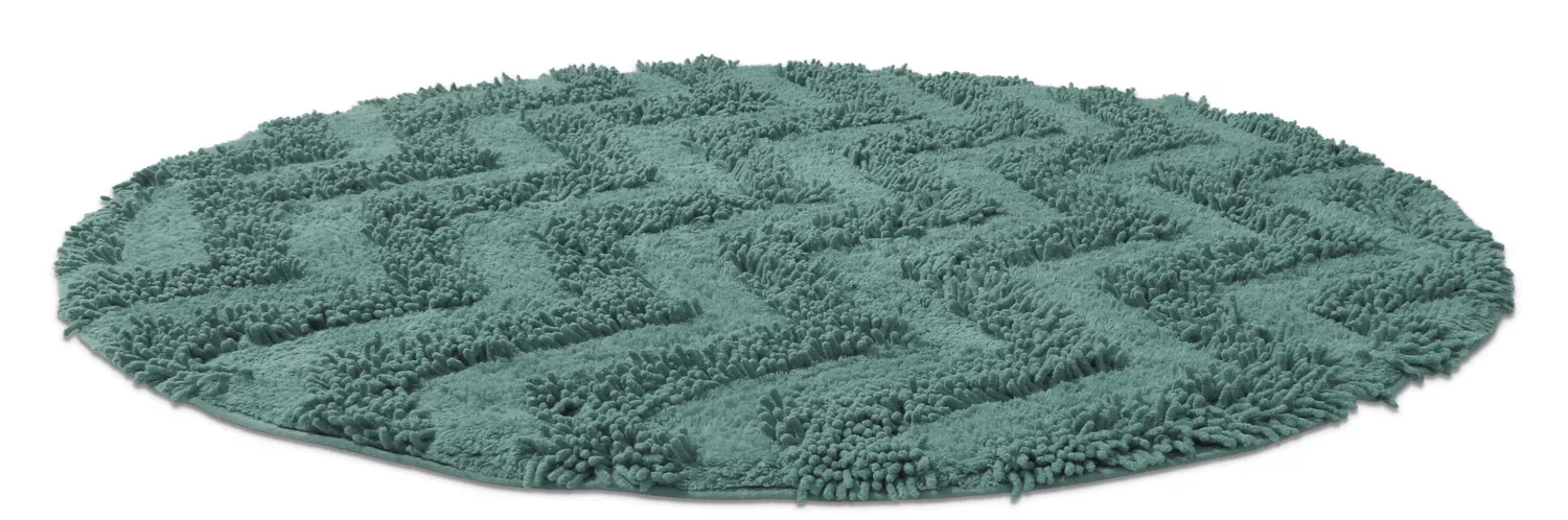 Tapete de banheiro redondo - Tressa (verde escuro)