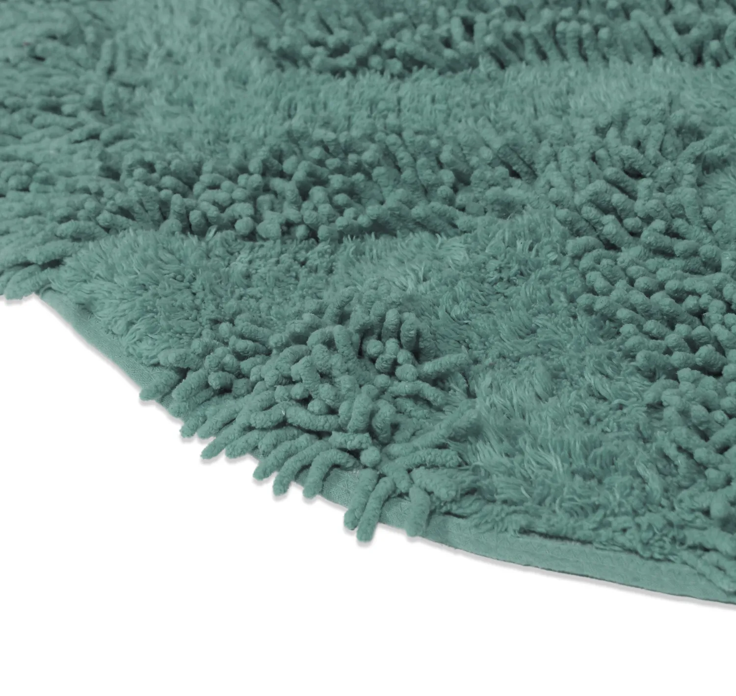 Tapete de banheiro redondo - Tressa (verde escuro)