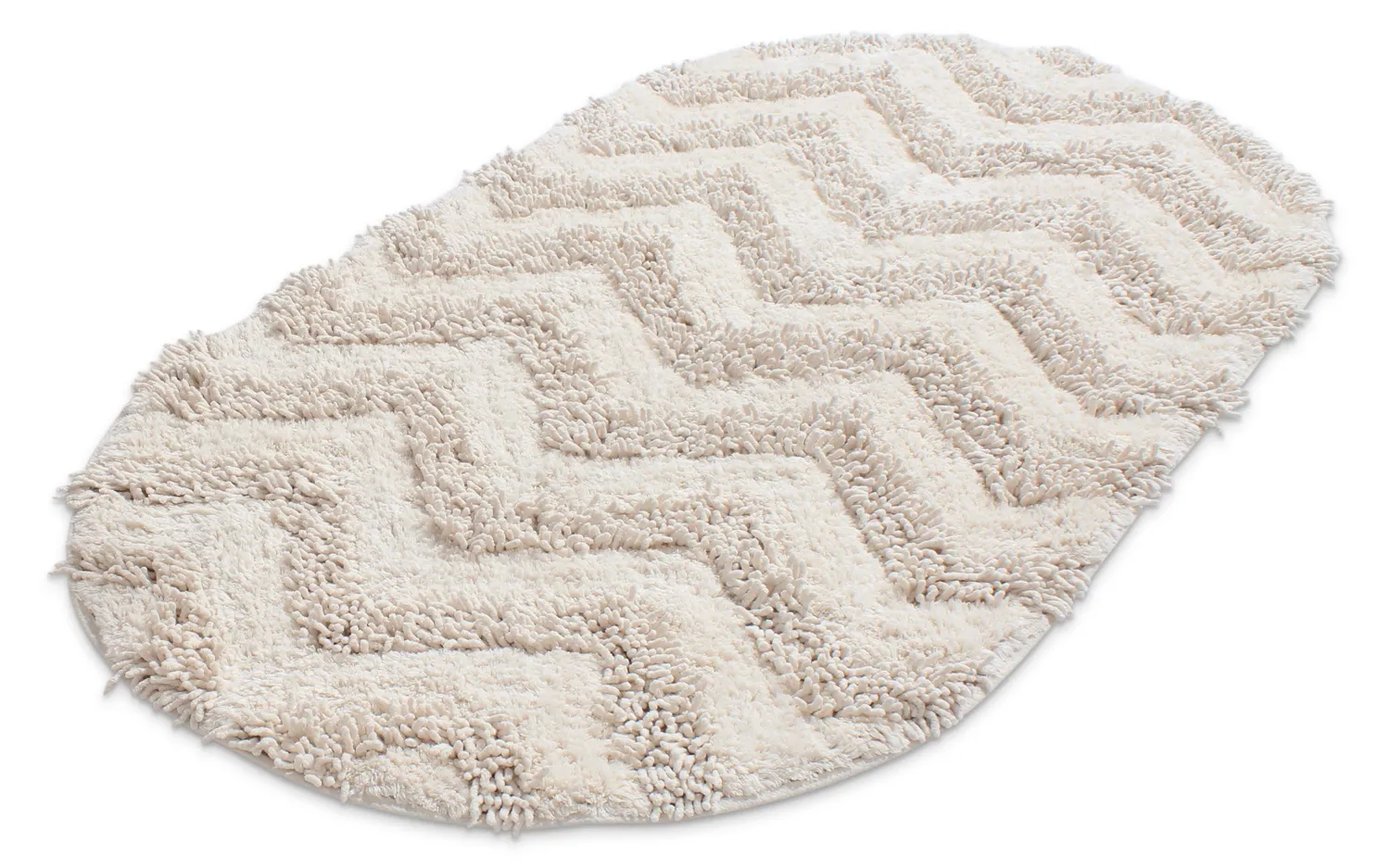 Tapete de banheiro oval - Tressa (offwhite)
