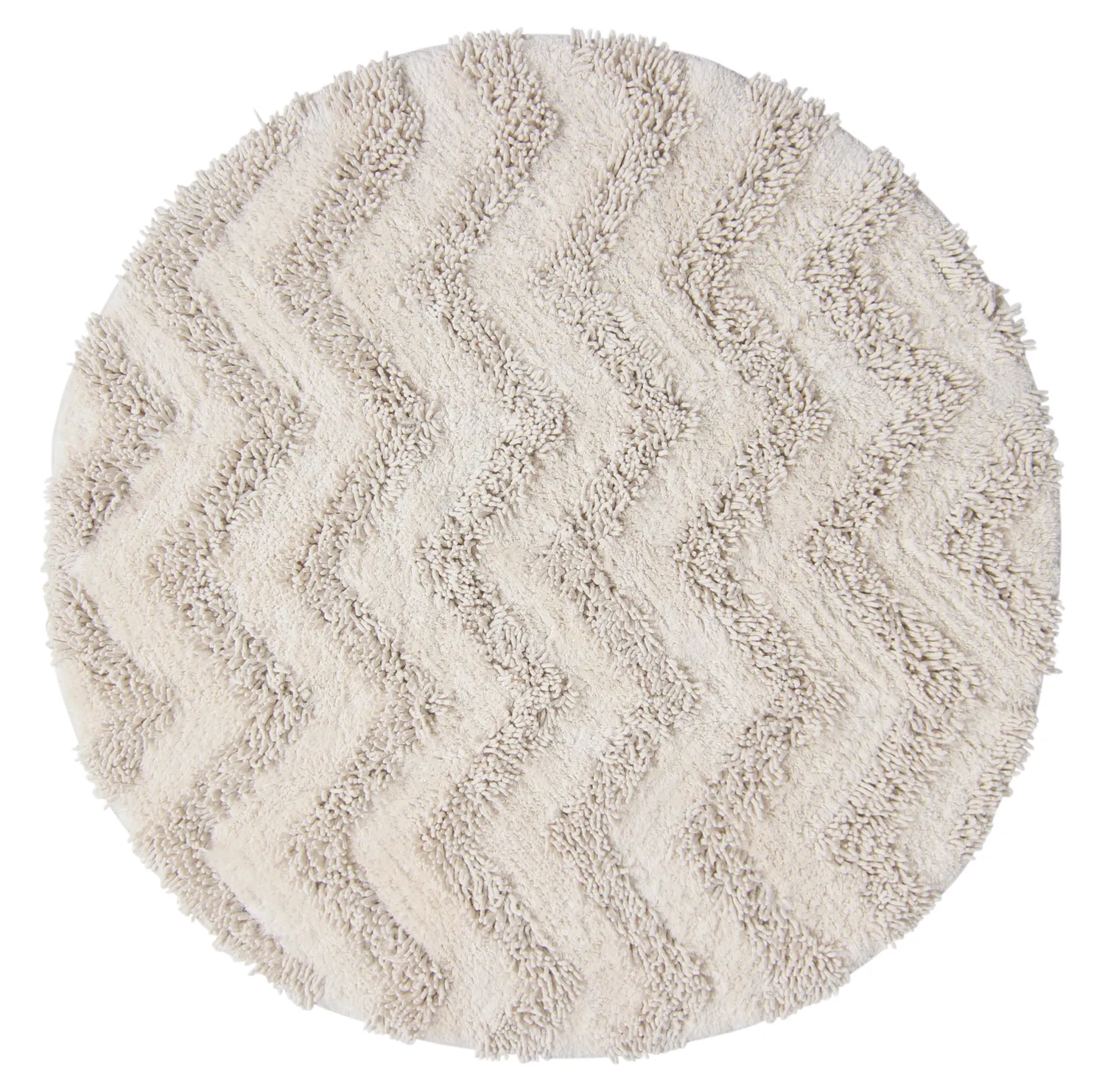 Tapete de banheiro redondo - Tressa (offwhite)