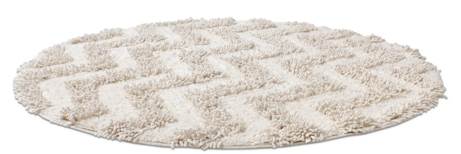 Tapete de banheiro redondo - Tressa (offwhite)