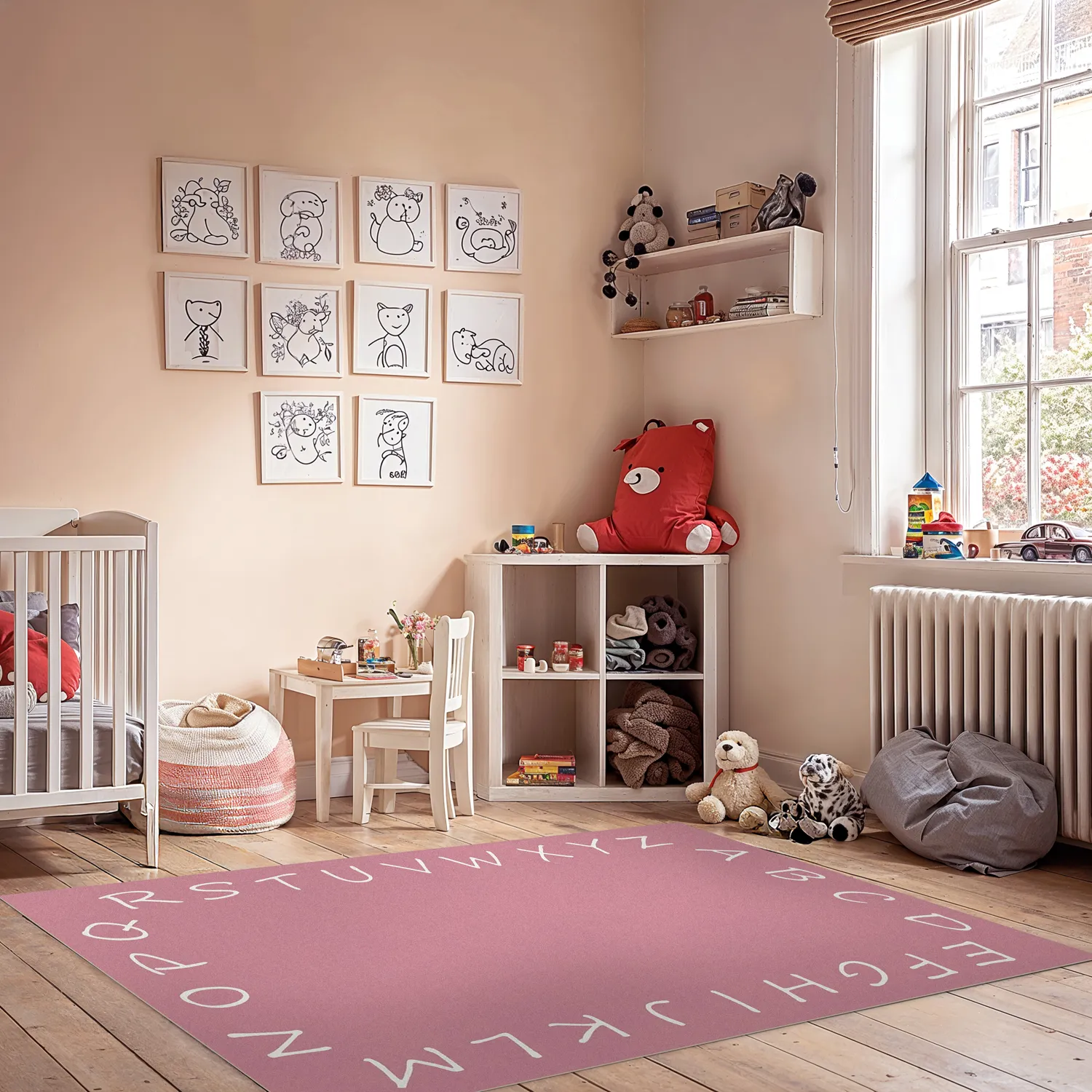 Tapete infantil - Alphabetic Border (rosa)