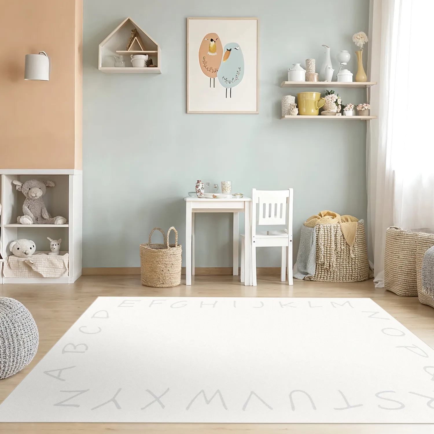 Tapete infantil - Alphabetic Border (branco)